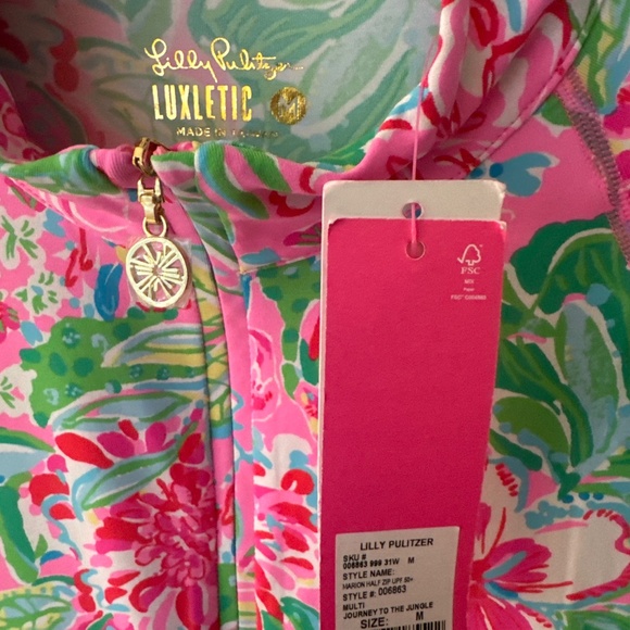 Lilly Pulitzer Luxletic Marion half zip upf 50+ size medium - Picture 3 of 5